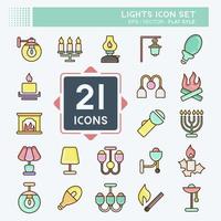 conjunto de iconos de luces. adecuado para el símbolo de la casa. estilo plano diseño simple editable. vector de plantilla de diseño. ilustración sencilla