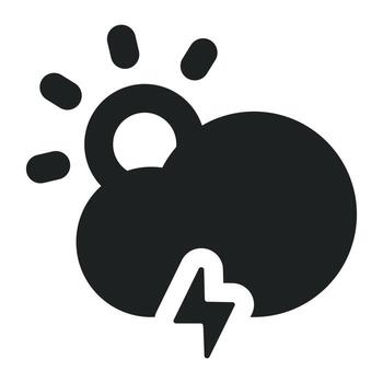 Thunder Cloud with Solid Icon vector