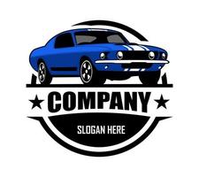 logotipo de muscle car - insignia de emblema elegantemente aislada vector