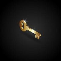 Luxury golden key vector illustration. The key symbol. Key icon.