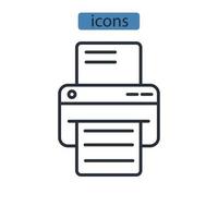 iconos de impresora símbolo elementos vectoriales para web infográfico vector