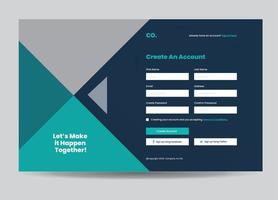 Website Signup Form or Web Registration Form Design or Site Overlay Design vector