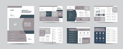 libro blanco de negocios y diseño de documentos internos de la empresa o diseño de folletos vector