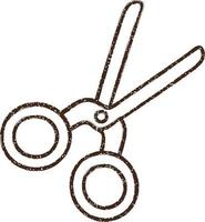 Scissors Charcoal Drawing vector