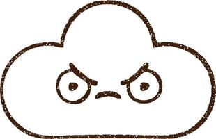 Angry Cloud Charcoal Drawing vector