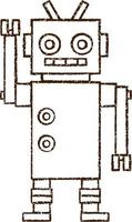 Robot Charcoal Drawing vector