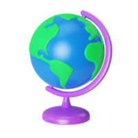 ícone de ilustração 3d do globo png