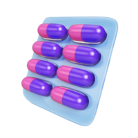 Capsule Tablet 3D Illustration Icon png