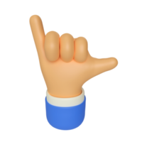 Call Me Hand Gesture 3D Render Illustration png