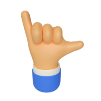 llámame mano gesto 3d render ilustración png