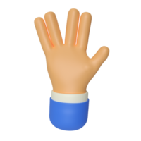 Vulcan Salute Hand Gesture 3D Render Illustration png
