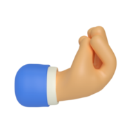 eingeklemmte Finger Handgeste 3D-Darstellung png