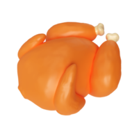 icono de ilustración 3d de pollo a la parrilla png