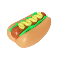 icône d'illustration 3d de hot-dog png