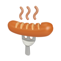 icona dell'illustrazione 3d della salsiccia