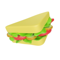 icona dell'illustrazione 3d del panino png