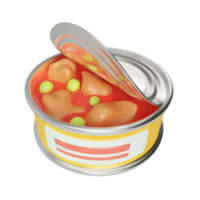 ícone de ilustração 3d de comida enlatada png