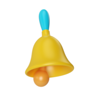 School Hand Bell 3D Render Illustration png