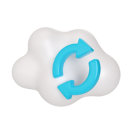 ícones de sincronização de nuvem ícone de ilustração 3d