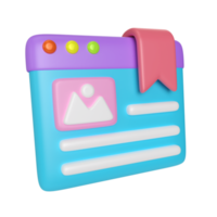 Bookmark 3D Illustration Icon png