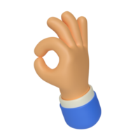 OK Hand Gesture 3D Render Illustration png