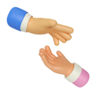 illustrazione di rendering 3d del gesto della mano di aiuto png