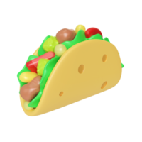 icono de ilustración 3d de taco png