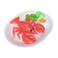 icône d'illustration 3d de homard png