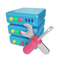 Serverwartung 3D-Illustrationssymbol png