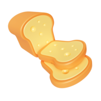 ícone de ilustração 3d de pão branco png