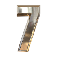 numero 7 Rendering 3d di vecchio materiale metallico in acciaio grezzo graffiato png