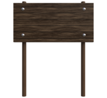 madera, poste de letrero de madera 3d render png