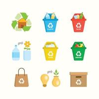 Set of Recycling at Home Element Icons vector