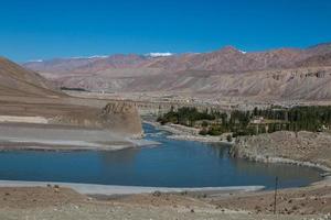 Confluence of Zanskar and Indus rivers photo