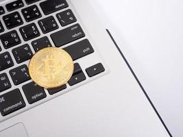 Bitcoin-Cash Digital cryptocurrency on notebook photo