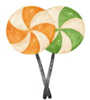 cute watercolor Halloween lollipop candy cartoon hand drawn png