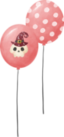 bando de festa de balões rosa de halloween em aquarela