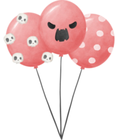 bouquet de fête de ballons roses halloween aquarelle png