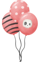 mazzo di festa di palloncini rosa di halloween dell'acquerello png