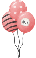 bouquet de fête de ballons roses halloween aquarelle png