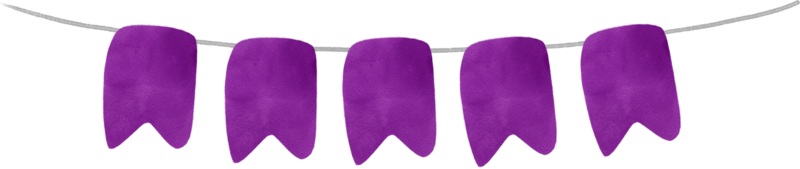 violett halloween flagga banner krans akvarell png