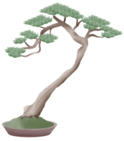 raccolta isolata dell'illustrazione della pittura dell'acquerello della pianta in vaso dell'albero dei bonsai. zen spirituale dell'albero antico giapponese png