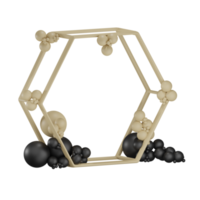 Illustrazione della decorazione geometrica del matrimonio 3d con rendering 3d di sfondo trasparente png