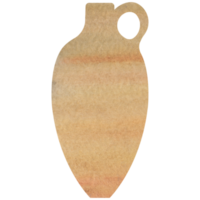 Watercolor brown boho ceramic vase png