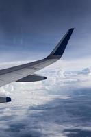 View of clouds from a airplane window photo