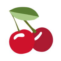 Bright red cherry fruit PNG file for easy decoration.