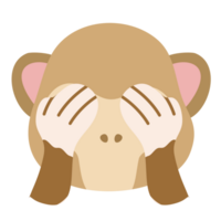 macaco olhos fechados desenho animado animal fofo arquivo png