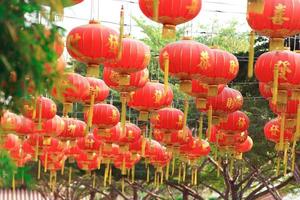 red lantern in chinese temple