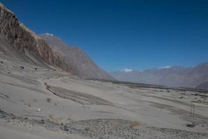 mountain and little desert view in Leh, India photo