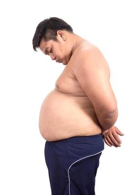 Fat man with a big belly. Diet 9638083 Stock Photo at Vecteezy